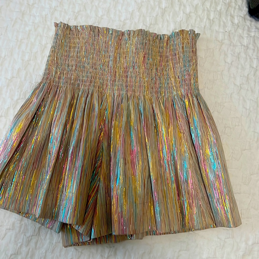 Queen of Sparkles Shorts Grey Pleat Swing size Medium